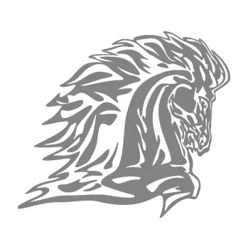 Samolepicí dekorace na vozidlo Animal flames 101 pravá kůň (17 - šedá) SAMOLEPKA NA AUTO, NÁLEPKA, FÓLIE, POLEP, TUNING, VLASTNÍ TEXT, TISK, AUTOSAMOLEPKY.cz, POLEPY, OBRÁZEK, LOGO, 3D STICKERS