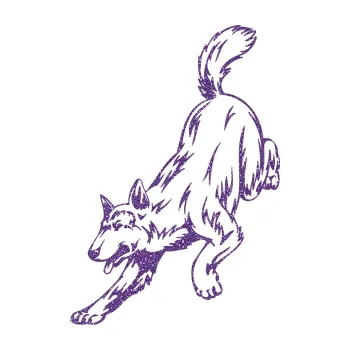 Polep vozidla SAMOLEPKA Pes 024 levá (87 - Ultra Metalic fialová) NA AUTO, NÁLEPKA, FÓLIE, POLEP, TUNING, VLASTNÍ TEXT, TISK, AUTOSAMOLEPKY.cz, POLEPY, OBRÁZEK, LOGO, SAMOLEPKY