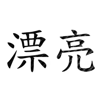 Polep vozidla SAMOLEPKA Čínský znak Pretty (50 - 3D karbon černý) NA AUTO, NÁLEPKA, FÓLIE, POLEP, TUNING, VLASTNÍ TEXT, TISK, AUTOSAMOLEPKY.cz, POLEPY, OBRÁZEK, LOGO, SAMOLEPKY