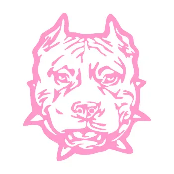 Polep vozidla SAMOLEPKA Pitbull hlava 003 pravá (24 - světle růžová) NA AUTO, NÁLEPKA, FÓLIE, POLEP, TUNING, VLASTNÍ TEXT, TISK, AUTOSAMOLEPKY.cz, POLEPY, OBRÁZEK, LOGO, SAMOLEPKY
