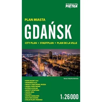 Literární cestopis Gdańsk 1:26 000 plan miasta PIĘTKA