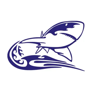 Samolepicí dekorace na vozidlo Animal flames 041 pravá žralok (22 - střední modrá) SAMOLEPKA NA AUTO, NÁLEPKA, FÓLIE, POLEP, TUNING, VLASTNÍ TEXT, TISK, AUTOSAMOLEPKY.cz, POLEPY, OBRÁZEK, LOGO, 3D STICKERS