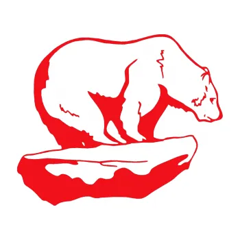 Samolepící dekorace SAMOLEPKA Lední medvěd pravá (10 - červená) NA AUTO, NÁLEPKA, FÓLIE, POLEP, TUNING, VLASTNÍ TEXT, TISK, AUTOSAMOLEPKY.cz, POLEPY, OBRÁZEK, LOGO, SAMOLEPKY