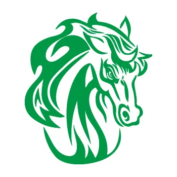 Samolepící dekorace Kůň 069 pravá hlava s hřívou (12 - zelená) SAMOLEPKA NA AUTO, NÁLEPKA, FÓLIE, POLEP, TUNING, VLASTNÍ TEXT, TISK, AUTOSAMOLEPKY.cz, POLEPY, OBRÁZEK, LOGO, 3D STICKERS