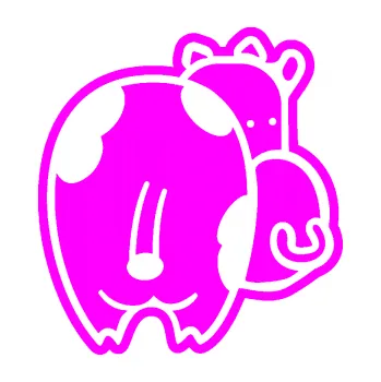 Autodoplněk Samolepka na auto JDM kravička 001 pravá (72 - Fluorescentní růžová) NÁLEPKA, FÓLIE, POLEPY, TUNING, VLASTNÍ TEXT, TISK, AUTOSAMOLEPKY.cz, SAMOLEPKY, OBRÁZEK, LOGO, VÝROBA, PRODEJ