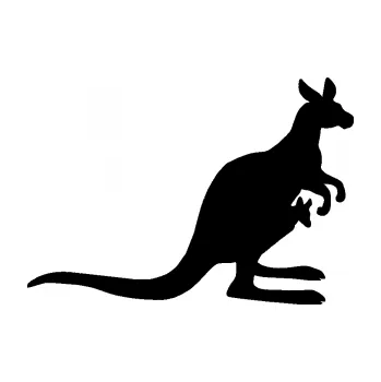 Samolepící dekorace SAMOLEPKA Klokan 001 pravá (01 - černá) NA AUTO, NÁLEPKA, FÓLIE, POLEP, TUNING, VLASTNÍ TEXT, TISK, AUTOSAMOLEPKY.cz, POLEPY, OBRÁZEK, LOGO, SAMOLEPKY