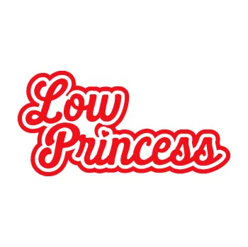 Polep vozidla SAMOLEPKA Low princess nápis (10 - červená) NA AUTO, NÁLEPKA, FÓLIE, POLEP, TUNING, VLASTNÍ TEXT, TISK, AUTOSAMOLEPKY.cz, POLEPY, OBRÁZEK, LOGO, SAMOLEPKY