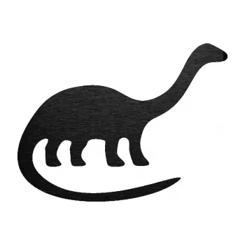 Samolepící dekorace SAMOLEPKA Brontosaurus 001 pravá (63 - škrábaný kov černý) NA AUTO, NÁLEPKA, FÓLIE, POLEP, TUNING, VLASTNÍ TEXT, TISK, AUTOSAMOLEPKY.cz, POLEPY, OBRÁZEK, LOGO, SAMOLEPKY