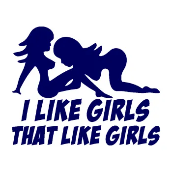 Samolepicí dekorace na vozidlo I like girls that like girls pravá (23 - tmavě modrá) SAMOLEPKA NA AUTO, NÁLEPKA, FÓLIE, POLEP, TUNING, VLASTNÍ TEXT, TISK, AUTOSAMOLEPKY.cz, POLEPY, OBRÁZEK, LOGO, 3D STICKERS