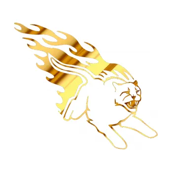 Samolepicí dekorace na vozidlo Animal flames 096 pravá puma (81 - chrom fólie zlatá zrcadlová) SAMOLEPKA NA AUTO, NÁLEPKA, FÓLIE, POLEP, TUNING, VLASTNÍ TEXT, TISK, AUTOSAMOLEPKY.cz, POLEPY, OBRÁZEK, LOGO, 3D STICKERS