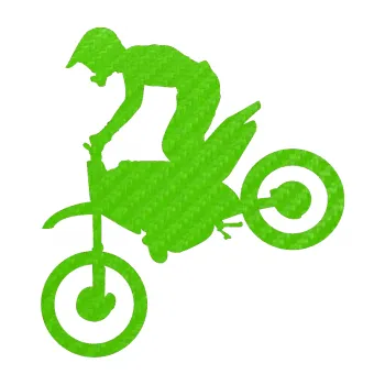 Samolepící dekorace SAMOLEPKA Motorka 015 levá motokros (58 - 3D karbon zelený kawasaki) NA AUTO, NÁLEPKA, FÓLIE, POLEP, TUNING, VLASTNÍ TEXT, TISK, AUTOSAMOLEPKY.cz, POLEPY, OBRÁZEK, LOGO, SAMOLEPKY