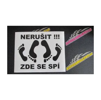 Samolepící dekorace SAMOLEPKA Interiér 012 Nerušit zde se spí (10 - červená) NA AUTO, NÁLEPKA, FÓLIE, POLEP, TUNING, VLASTNÍ TEXT, TISK, AUTOSAMOLEPKY.cz, POLEPY, OBRÁZEK, LOGO, SAMOLEPKY