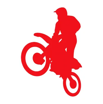 Samolepící dekorace SAMOLEPKA Motorka 035 levá motokros (10 - červená) NA AUTO, NÁLEPKA, FÓLIE, POLEP, TUNING, VLASTNÍ TEXT, TISK, AUTOSAMOLEPKY.cz, POLEPY, OBRÁZEK, LOGO, SAMOLEPKY