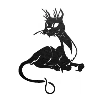 Samolepící dekorace SAMOLEPKA Kočka 015 levá (63 - škrábaný kov černý) NA AUTO, NÁLEPKA, FÓLIE, POLEP, TUNING, VLASTNÍ TEXT, TISK, AUTOSAMOLEPKY.cz, POLEPY, OBRÁZEK, LOGO, SAMOLEPKY