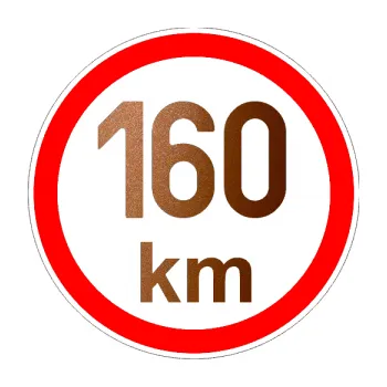 samolepka Maximální rychlost 160km - nejvyšší konstrukční rychlost (44 - měděná metalíza) SAMOLEPKA NA AUTO, NÁLEPKA, FÓLIE, POLEP, TUNING, VLASTNÍ TEXT, TISK, AUTOSAMOLEPKY.cz, POLEPY, OBRÁZEK, LOGO, 3D STICKERS