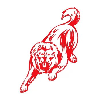 Polep vozidla SAMOLEPKA Pes 031 levá (10 - červená) NA AUTO, NÁLEPKA, FÓLIE, POLEP, TUNING, VLASTNÍ TEXT, TISK, AUTOSAMOLEPKY.cz, POLEPY, OBRÁZEK, LOGO, SAMOLEPKY