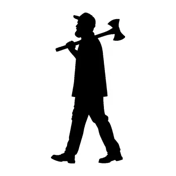 Samolepící dekorace SAMOLEPKA Dřevorubec 002 levá (01 - černá) NA AUTO, NÁLEPKA, FÓLIE, POLEP, TUNING, VLASTNÍ TEXT, TISK, AUTOSAMOLEPKY.cz, POLEPY, OBRÁZEK, LOGO, SAMOLEPKY