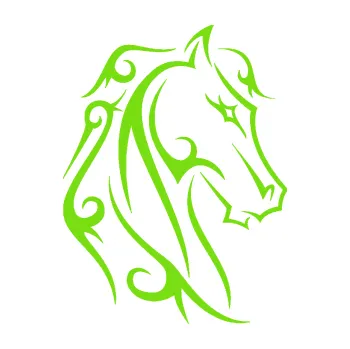 Samolepící dekorace Kůň 036 pravá (04 - zelená kawasaki) SAMOLEPKA NA AUTO, NÁLEPKA, FÓLIE, POLEP, TUNING, VLASTNÍ TEXT, TISK, AUTOSAMOLEPKY.cz, POLEPY, OBRÁZEK, LOGO, 3D STICKERS