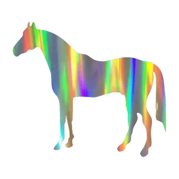 Samolepící dekorace Kůň 004 levá (93 - Holografická) SAMOLEPKA NA AUTO, NÁLEPKA, FÓLIE, POLEP, TUNING, VLASTNÍ TEXT, TISK, AUTOSAMOLEPKY.cz, POLEPY, OBRÁZEK, LOGO, 3D STICKERS