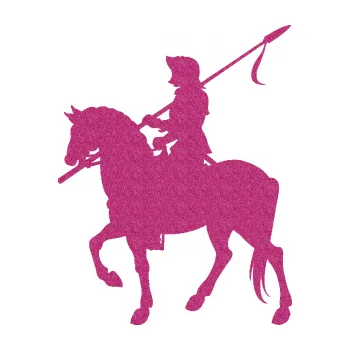 Polep vozidla SAMOLEPKA Rytíř na koni levá (90 - Ultra Metalic růžová) NA AUTO, NÁLEPKA, FÓLIE, POLEP, TUNING, VLASTNÍ TEXT, TISK, AUTOSAMOLEPKY.cz, POLEPY, OBRÁZEK, LOGO, SAMOLEPKY