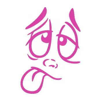 Samolepící dekorace SAMOLEPKA Obličej 006 levá unavený (16 - růžová) NA AUTO, NÁLEPKA, FÓLIE, POLEP, TUNING, VLASTNÍ TEXT, TISK, AUTOSAMOLEPKY.cz, POLEPY, OBRÁZEK, LOGO, SAMOLEPKY