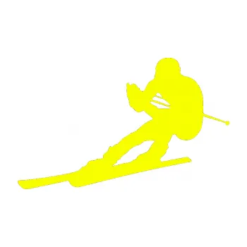 Samolepicí dekorace na vozidlo Lyžař 022 levá (70 - Fluorescentní žlutá) SAMOLEPKA NA AUTO, NÁLEPKA, FÓLIE, POLEP, TUNING, VLASTNÍ TEXT, TISK, AUTOSAMOLEPKY.cz, POLEPY, OBRÁZEK, LOGO, 3D STICKERS
