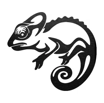 Samolepící dekorace SAMOLEPKA Chameleon 002 levá (63 - škrábaný kov černý) NA AUTO, NÁLEPKA, FÓLIE, POLEP, TUNING, VLASTNÍ TEXT, TISK, AUTOSAMOLEPKY.cz, POLEPY, OBRÁZEK, LOGO, SAMOLEPKY