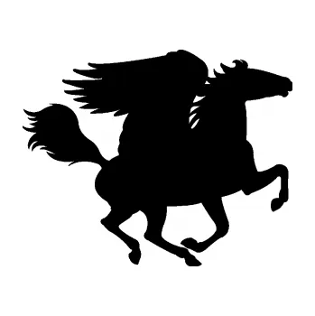 Samolepící dekorace SAMOLEPKA Pegas 001 pravá okřídlený kůň (01 - černá) NA AUTO, NÁLEPKA, FÓLIE, POLEP, TUNING, VLASTNÍ TEXT, TISK, AUTOSAMOLEPKY.cz, POLEPY, OBRÁZEK, LOGO, SAMOLEPKY