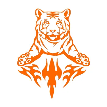 Samolepicí dekorace na vozidlo Animal flames 045 levá tygr (73 - Fluorescentní oranžová) SAMOLEPKA NA AUTO, NÁLEPKA, FÓLIE, POLEP, TUNING, VLASTNÍ TEXT, TISK, AUTOSAMOLEPKY.cz, POLEPY, OBRÁZEK, LOGO, 3D STICKERS