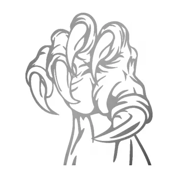 Samolepicí dekorace na vozidlo Drápy 002 levá (42 - stříbrná metalíza) SAMOLEPKA NA AUTO, NÁLEPKA, FÓLIE, POLEP, TUNING, VLASTNÍ TEXT, TISK, AUTOSAMOLEPKY.cz, POLEPY, OBRÁZEK, LOGO, 3D STICKERS