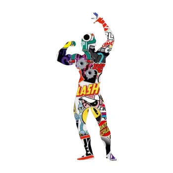 Polep vozidla Kulturista 002 pravá (83 - Sticker bomb) SAMOLEPKA NA AUTO, NÁLEPKA, FÓLIE, POLEP, TUNING, VLASTNÍ TEXT, TISK, AUTOSAMOLEPKY.cz, POLEPY, OBRÁZEK, LOGO, 3D STICKERS