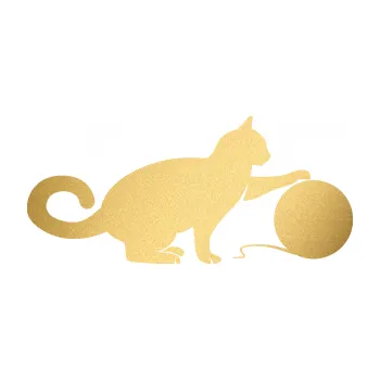 Samolepící dekorace Kočka 011 pravá (43 - zlatá metalíza) SAMOLEPKA NA AUTO, NÁLEPKA, FÓLIE, POLEP, TUNING, VLASTNÍ TEXT, TISK, AUTOSAMOLEPKY.cz, POLEPY, OBRÁZEK, LOGO, 3D STICKERS