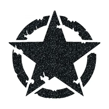 samolepka Hvězda US Army 003 narušená (85 - Ultra Metalic černá) SAMOLEPKA NA AUTO, NÁLEPKA, FÓLIE, POLEP, TUNING, VLASTNÍ TEXT, TISK, AUTOSAMOLEPKY.cz, POLEPY, OBRÁZEK, LOGO, 3D STICKERS