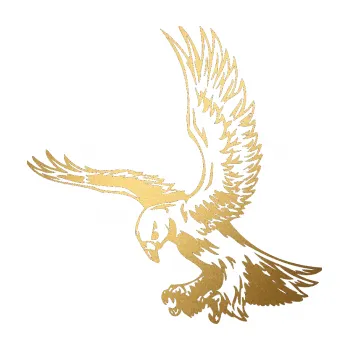 Samolepicí dekorace na vozidlo Predators 010 levá orel (43 - zlatá metalíza) SAMOLEPKA NA AUTO, NÁLEPKA, FÓLIE, POLEP, TUNING, VLASTNÍ TEXT, TISK, AUTOSAMOLEPKY.cz, POLEPY, OBRÁZEK, LOGO, 3D STICKERS