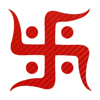 samolepka Náboženský symbol Džinismus Svastika (53 - 3D karbon červený) SAMOLEPKA NA AUTO, NÁLEPKA, FÓLIE, POLEP, TUNING, VLASTNÍ TEXT, TISK, AUTOSAMOLEPKY.cz, POLEPY, OBRÁZEK, LOGO, 3D STICKERS