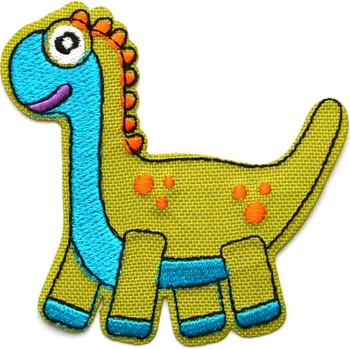 Nášivka Nažehlovačka dinosaurus 8 x 8 cm, barva Khaki sv.