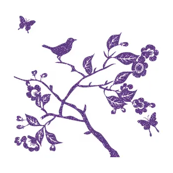 Samolepící dekorace SAMOLEPKA Interiér 005 pravá větvička s ptáčkem a motýlky (87 - Ultra Metalic fialová) NA AUTO, NÁLEPKA, FÓLIE, POLEP, TUNING, VLASTNÍ TEXT, TISK, AUTOSAMOLEPKY.cz, POLEPY, OBRÁZEK, LOGO, SAMOLEPKY