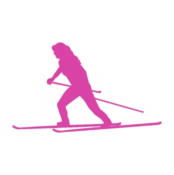 Samolepicí dekorace na vozidlo Lyžařka 003 levá (16 - růžová) SAMOLEPKA NA AUTO, NÁLEPKA, FÓLIE, POLEP, TUNING, VLASTNÍ TEXT, TISK, AUTOSAMOLEPKY.cz, POLEPY, OBRÁZEK, LOGO, 3D STICKERS