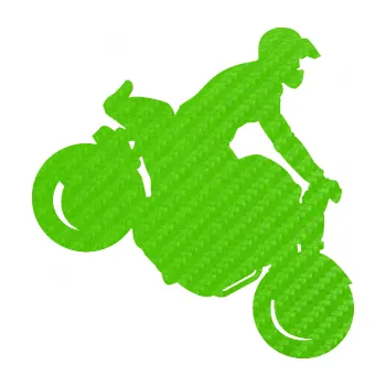 Samolepící dekorace Motorka 044 pravá motokros (58 - 3D karbon zelený kawasaki) SAMOLEPKA NA AUTO, NÁLEPKA, FÓLIE, POLEP, TUNING, VLASTNÍ TEXT, TISK, AUTOSAMOLEPKY.cz, POLEPY, OBRÁZEK, LOGO, 3D STICKERS