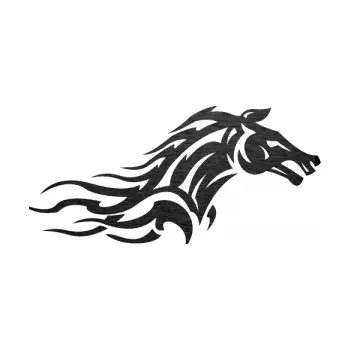 Samolepící dekorace SAMOLEPKA Kůň 078 pravá (63 - škrábaný kov černý) NA AUTO, NÁLEPKA, FÓLIE, POLEP, TUNING, VLASTNÍ TEXT, TISK, AUTOSAMOLEPKY.cz, POLEPY, OBRÁZEK, LOGO, SAMOLEPKY