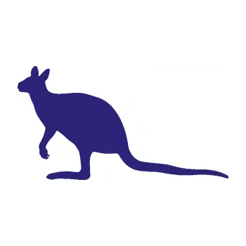 Samolepící dekorace Klokan 003 levá (22 - střední modrá) SAMOLEPKA NA AUTO, NÁLEPKA, FÓLIE, POLEP, TUNING, VLASTNÍ TEXT, TISK, AUTOSAMOLEPKY.cz, POLEPY, OBRÁZEK, LOGO, 3D STICKERS