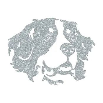 Polep vozidla Pes 131 pravá bernský salašnický pes (91 - Ultra Metalic stříbrná metalíza) SAMOLEPKA NA AUTO, NÁLEPKA, FÓLIE, POLEP, TUNING, VLASTNÍ TEXT, TISK, AUTOSAMOLEPKY.cz, POLEPY, OBRÁZEK, LOGO, 3D STICKERS