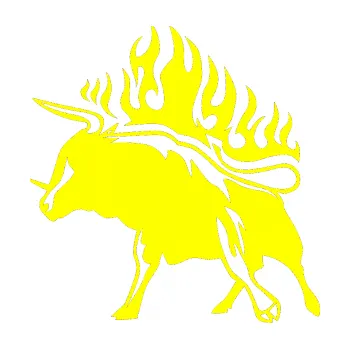 Samolepicí dekorace na vozidlo Animal flames 055 levá býk (05 - žlutá citron) SAMOLEPKA NA AUTO, NÁLEPKA, FÓLIE, POLEP, TUNING, VLASTNÍ TEXT, TISK, AUTOSAMOLEPKY.cz, POLEPY, OBRÁZEK, LOGO, 3D STICKERS