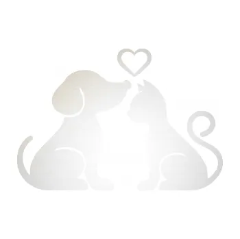 Polep vozidla SAMOLEPKA Pejsek a kočička 001 levá (82 - odrazková reflexní bílá) NA AUTO, NÁLEPKA, FÓLIE, POLEP, TUNING, VLASTNÍ TEXT, TISK, AUTOSAMOLEPKY.cz, POLEPY, OBRÁZEK, LOGO, SAMOLEPKY