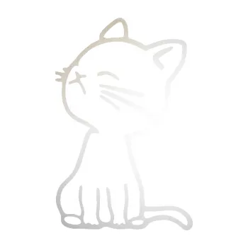 Samolepící dekorace Kočka 016 levá (82 - odrazková reflexní bílá) SAMOLEPKA NA AUTO, NÁLEPKA, FÓLIE, POLEP, TUNING, VLASTNÍ TEXT, TISK, AUTOSAMOLEPKY.cz, POLEPY, OBRÁZEK, LOGO, 3D STICKERS