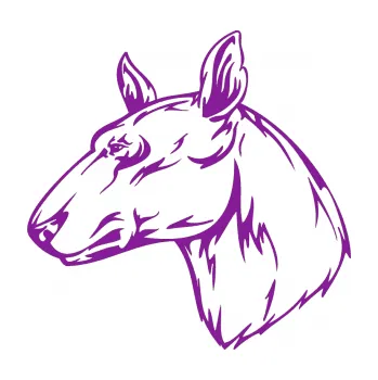 Polep vozidla SAMOLEPKA Pes 010 levá (14 - fialová) NA AUTO, NÁLEPKA, FÓLIE, POLEP, TUNING, VLASTNÍ TEXT, TISK, AUTOSAMOLEPKY.cz, POLEPY, OBRÁZEK, LOGO, SAMOLEPKY