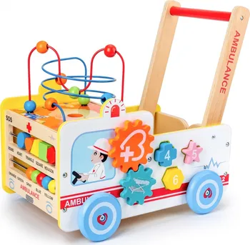 Dětské chodítko Eco Toys Dřevěné chodítko Sanitka