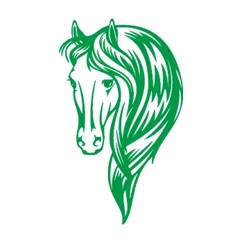 Samolepící dekorace Kůň 064 levá s hřívou (12 - zelená) SAMOLEPKA NA AUTO, NÁLEPKA, FÓLIE, POLEP, TUNING, VLASTNÍ TEXT, TISK, AUTOSAMOLEPKY.cz, POLEPY, OBRÁZEK, LOGO, 3D STICKERS