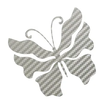 Samolepící dekorace Motýl 003 levá (52 - 3D karbon stříbrný) SAMOLEPKA NA AUTO, NÁLEPKA, FÓLIE, POLEP, TUNING, VLASTNÍ TEXT, TISK, AUTOSAMOLEPKY.cz, POLEPY, OBRÁZEK, LOGO, 3D STICKERS