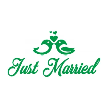 Samolepící dekorace Just Married 003 ptáčci (12 - zelená) SAMOLEPKA NA AUTO, NÁLEPKA, FÓLIE, POLEP, TUNING, VLASTNÍ TEXT, TISK, AUTOSAMOLEPKY.cz, POLEPY, OBRÁZEK, LOGO, 3D STICKERS